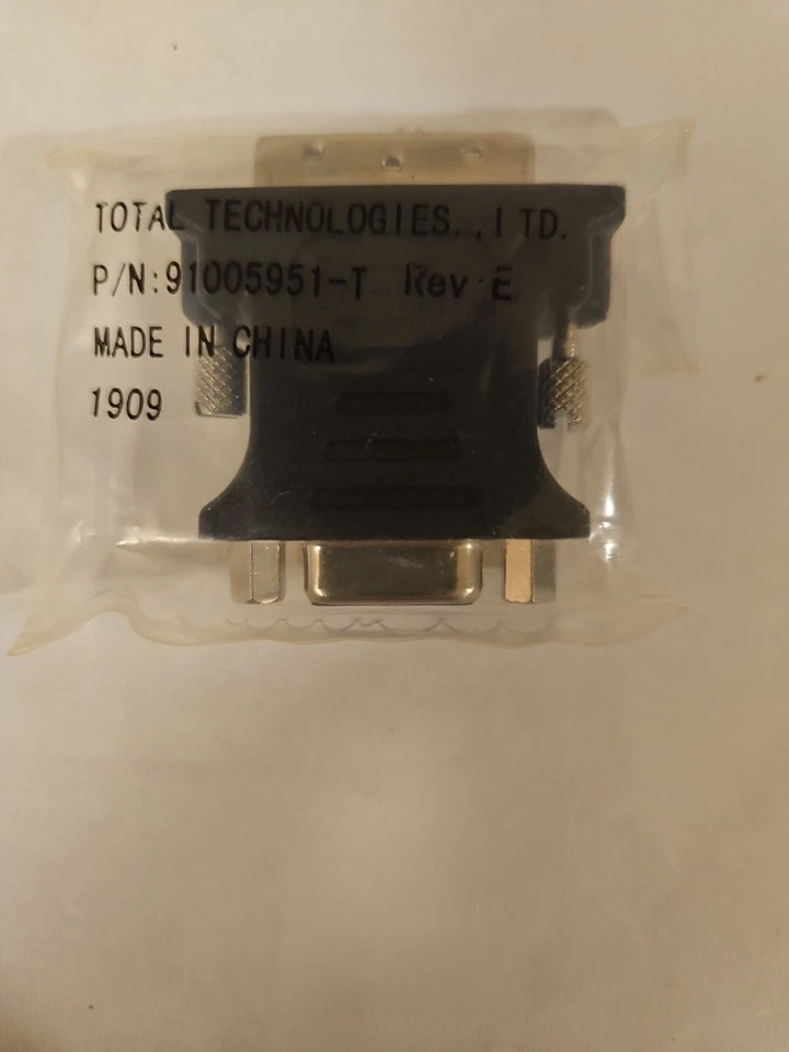 PNY 91005951-T DVI-I (male) to VGA (female) DB-15 Adapter New - Image 1 of 1