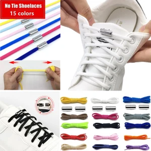 No Tie ShoeLaces Adult Kid Elastic Trainer Laces Lazy Easy No-tie Shoe Strings - Picture 1 of 29