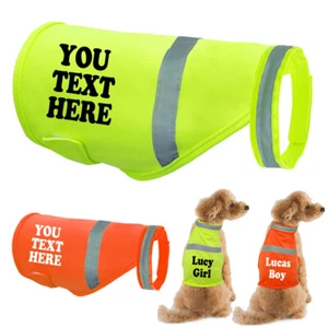 High Visibility Dog Safety Vest Custom Pet Name Reflective Safety Life Coat - Picture 1 of 14