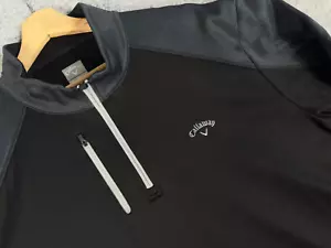 Callaway 1/4 Zip Pullover Sweater Mens XXL Black Mock Neck Golf casual 2XL - Picture 1 of 9