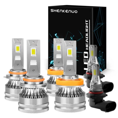 For CADILLAC SRX 2010-2016 LED Headlights High Low Beam + Fog Light Bulbs - Image 1 of 4