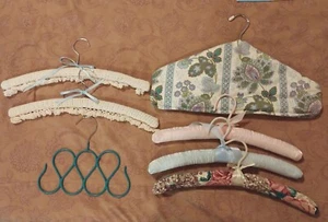 My Estate Sale! (7) Fabulous Clothes Hanger Lot ~ Crochet, Padded, Covered - Picture 1 of 9