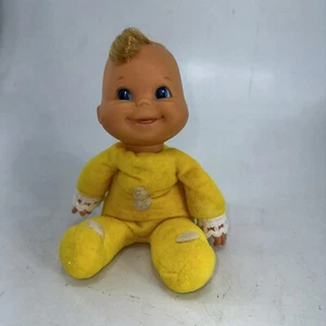 Muñeca de colección 1970 Mattel Baby Beans abucheada ojos azules pelo rubio bolsa de frijoles amarillo - Imagen 1 de 11
