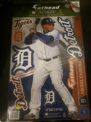 2017 Miguel Cabrera Fathead Teammate 8" X 17" Detroit Tigers 9 Decals Peel/Stick - Image 1 of 4