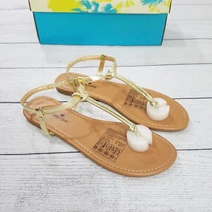 Sandalias de tanga Montego Bay Club con nudo meade para mujer talla 9 - doradas - Imagen 1 de 8