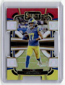 Puka Nacua 2023 Panini Select #56 Red and Yellow Prizms Die Cuts Rookie - Bild 1 von 2