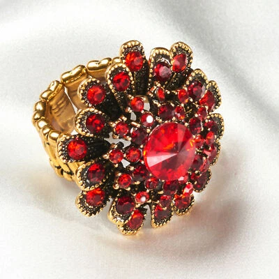 Schal-, Tuch-Halter/Ring Tücher/Schals, Brosche/rot , goldfarbig - Bild 1 von 3