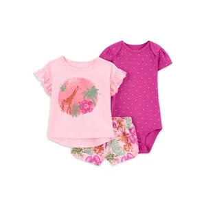 Baby Girl Carter's Child of Mine Shorts Outfit Set, 3-Piece, size 0-3 Months - Picture 1 of 6