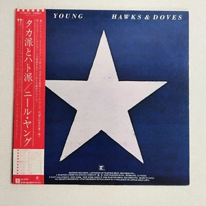 NEIL YOUNG / HAWKS & DOVES Vinyl Records Japan OBI P-10917R - Picture 1 of 8