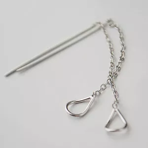 Orecchini in argento sterling 925 a goccia minimalista filo orecchio A1638 - Foto 1 di 11