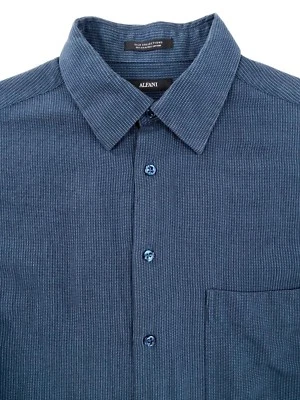 Alfani Mens Silk Collections Dress Shirt Blue Black Size Medium 15 1/2 34-35 - Image 1 of 4