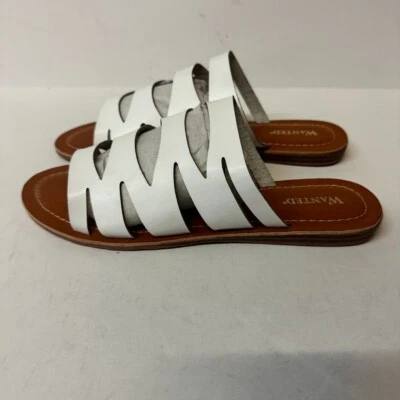 Sandalias Wanted para mujer 8,5 M blancas Harlow enjauladas sin cordones punta abierta nuevas en caja FH1 Foto 1 de 3