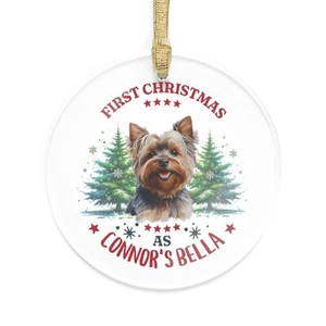 Cute Custom First Christmas As Dog with Name Acrylic Ornament, Dog Xmas Ornament - Picture 1 of 5