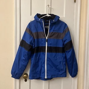 London Fog Coat, Boys 14-16 Full Zip Fleece Lined Hooded Excellent - Picture 1 of 5