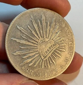Mexico - 1895 MoAM Large Silver 8 Reales - Popular - Picture 1 of 5