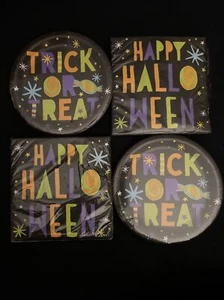 “Happy Halloween” Party Plates Napkins "Trick Or Treat” - Picture 1 of 5