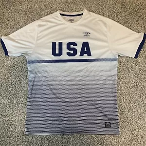 Umbro Mens Short Sleeve USA Soccer Futbol White Jersey Size Large - Picture 1 of 11