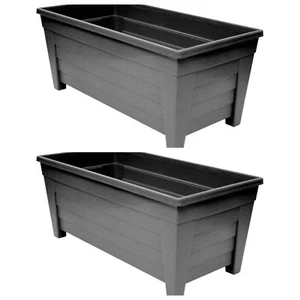 Grosvenor Plastic Planter Pot  55cm x 30cm Terracotta or Ebony  Pack of 2 - Picture 1 of 7