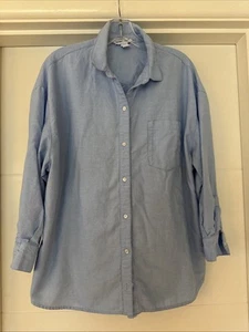 Old Navy Women's Blue The Boyfriend Shirt Button Front Long Sleeve Top-MP M Pet - Picture 1 of 3