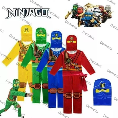 MARKENLOS Kinder Ninjago Kostüm Jungen Einteiler Jay Kai Lloyd Bodysuit Cosplay Geschenk^$