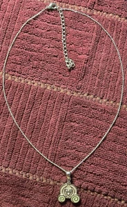 Disney Parks Necklace Cinderella Pink Carriage Coach Made w Swarovski Crystals - Picture 1 of 4