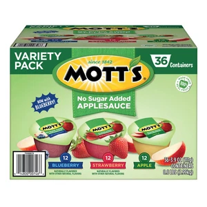 Paquete variado de tazas de puré de manzana sin azúcar Mott's, paquete de 36/3,9 OZ SIN ENVÍO A CA - Imagen 1 de 10