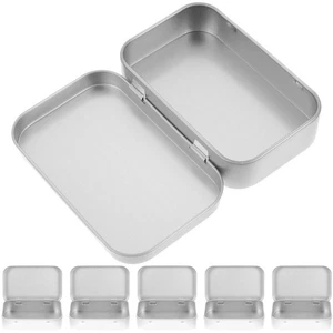 6 Pcs Flip-type Storage Box Office Tin Containers with Lids Bin Small - Picture 1 of 12