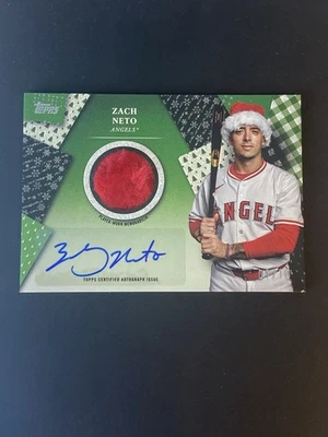 2025 Topps Holiday Baseball Zach Neto Rookie Relic Santa Hat Auto RRA 01/10 - Image 1 of 2
