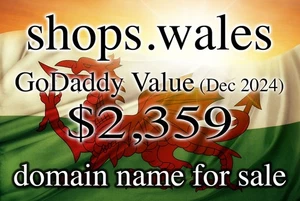 SHOPS.WALES Domain Name (incl. VAT) $2,359 GoDaddy Value - Picture 1 of 1
