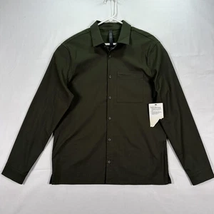 Lululemon Masons Peak Flannel Shirt Mens Large Green Button Up Long Sleeve NWT - Picture 1 of 7