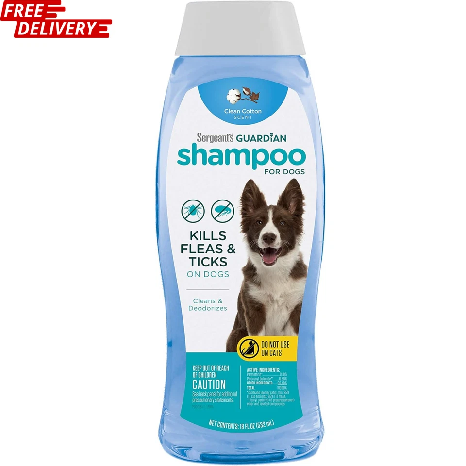 Шампунь от блох и клещей для собак Sergeant's Guardian, чистый аромат хлопка, 18 унций - Изображение 1 из 4