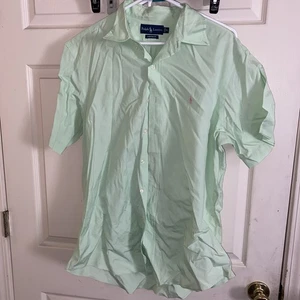Ralph Lauren Hemd Herren XL Knopfleiste Classic Fit Mintgrün Rosa Pony - Bild 1 von 4