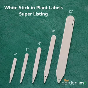 Plant Labels White Plastic Stick in ID Name Marker Tags Pots Trays Bulbs Seeds - Picture 1 of 13