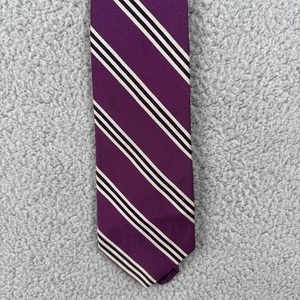 Corbata Brooks Brothers Makers 100 % seda para hombre corbata púrpura a rayas vintage - Imagen 1 de 5