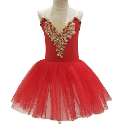 Girls  Ballet Performance Costume Dance Dress Fluffy Tutu Gauze Skirt Dancewear - Image 1 of 4