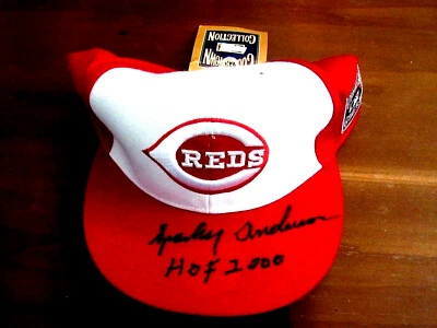 SPARKY ANDERSON HOF 2000 1976 WSC CINN REDS MANAGER SIGNED AUTO CC CAP HAT JSA  - Image 1 of 4