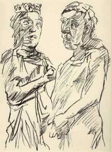 Oskar KOKOSCHKA - 5 OriginalLithographien zu IRISCHE LEGENDE von YEATS / EGK - Picture 1 of 5