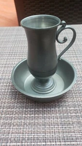vtg set of  pewter small bowl steiff and tiny pitcher - Picture 1 of 5