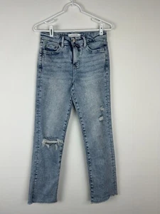 Lovervet Vervet Jeans 3 Woman Size 26 Denim Blue Jean Distressed Straight Leg - Picture 1 of 4