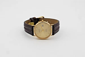 Geneve 14K Yellow Gold Quartz Date Wristwatch - Picture 1 of 4