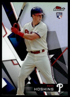2018 TOPPS FINEST REFRACTOR Rhys Hoskins Rookie Philadelphia Phillies #75 R25 - Image 1 of 2