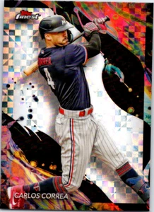 CARLOS CORREA 2024 Topps Finest UNCOMMON CHECKERBOARD REFRACTOR Twins #115 - Picture 1 of 2