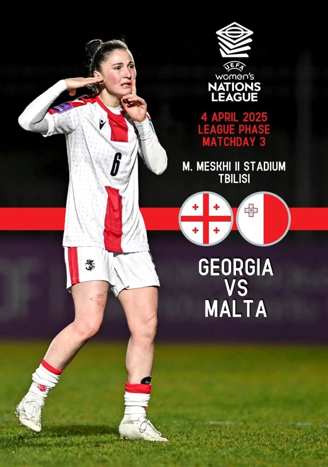 GEORGIA v MALTA 4 April 2025 UEFA Nations League WOMENS FAN edition - Image 1 of 1