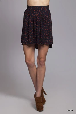 Falda Plisada Alta Baja Estampada UMGEE Boho Chic Azul Marino Pequeña/Mediana/Grande - Nueva con Etiquetas Foto 1 de 4