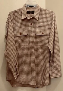 Vintage Orvis Men’s Button Down Shirt Small Brown Plaid Flannel Fly Fishing Tag - Picture 1 of 3