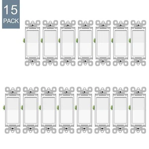 15 Pack Decorator Paddle Rocker Light Switch 15A 120V/277V Single Pole ON/OFF UL - Picture 1 of 11