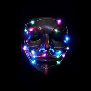 V for Vendetta LED Light Up Hacker Mask EDC Night Club Rave Costume Party Props - Picture 1 of 25
