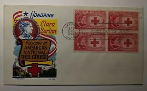 1948 Clara Barton Red Cross Oxford Massachusetts FDC Illustrated Cover - Picture 1 of 2