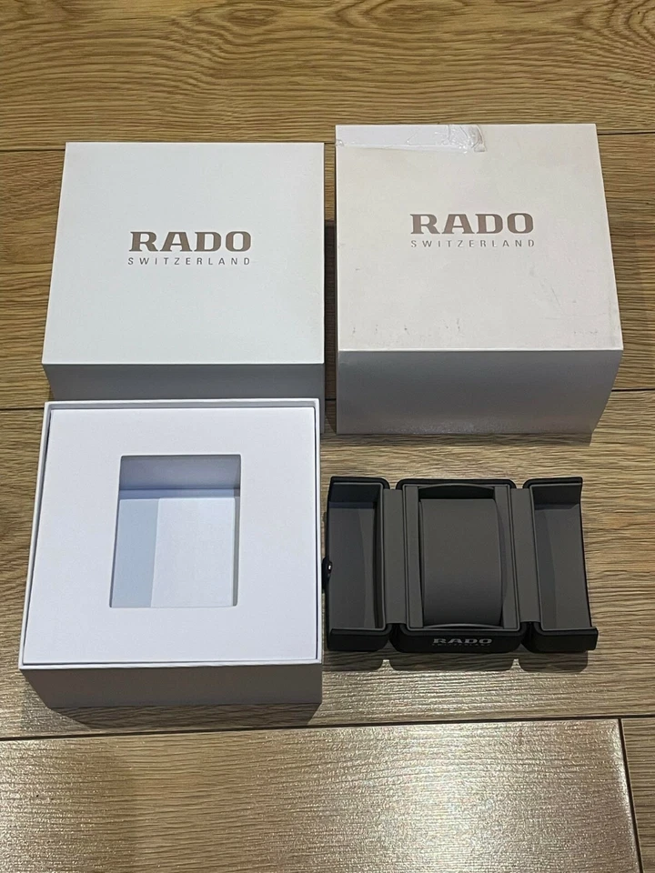 Genuine Original Rado Swiss White Black Watch Travel Box Case Complete - Image 1 of 4