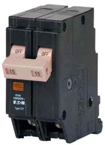 Eaton CHF215 Circuit Breaker, 120/240VAC, 15A, 10kA, 2 Poles - Picture 1 of 1